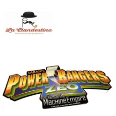 Figuras y Muñecos Power Rangers: GRAN PEGATINA SABAN'S. POWER RANGERS ZEO VERSUS MACHINE EMPIRE. BANDAI. 1996. NUEVA. 20 X 9 CM