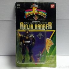 Figuras y Muñecos Power Rangers: FIGURA NINJA RANGER BLACK POWER RANGERS BANDAI © 1995 SABAN REF. Nº 2474 MUÑECO CON RAYO ADHESIVO. Lote 354772488