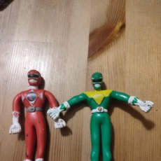 Figuras y Muñecos Power Rangers: 2 MUÑECOS ACCIÓN POWER RANGERS FIGURA ROSA PVC CON ALAMBRE 13,5 CM 1994 SABAN. Lote 402114344