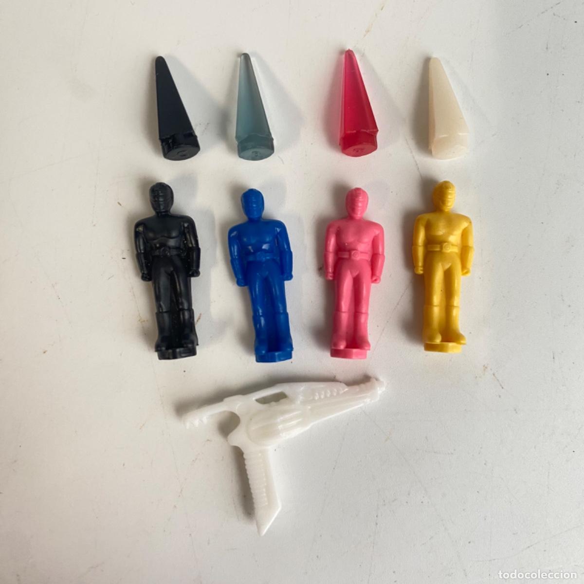 Lote mini figuras, cristales y arma Power Rangers Mighty Morphin Bandai Thunder Megazord pistola
