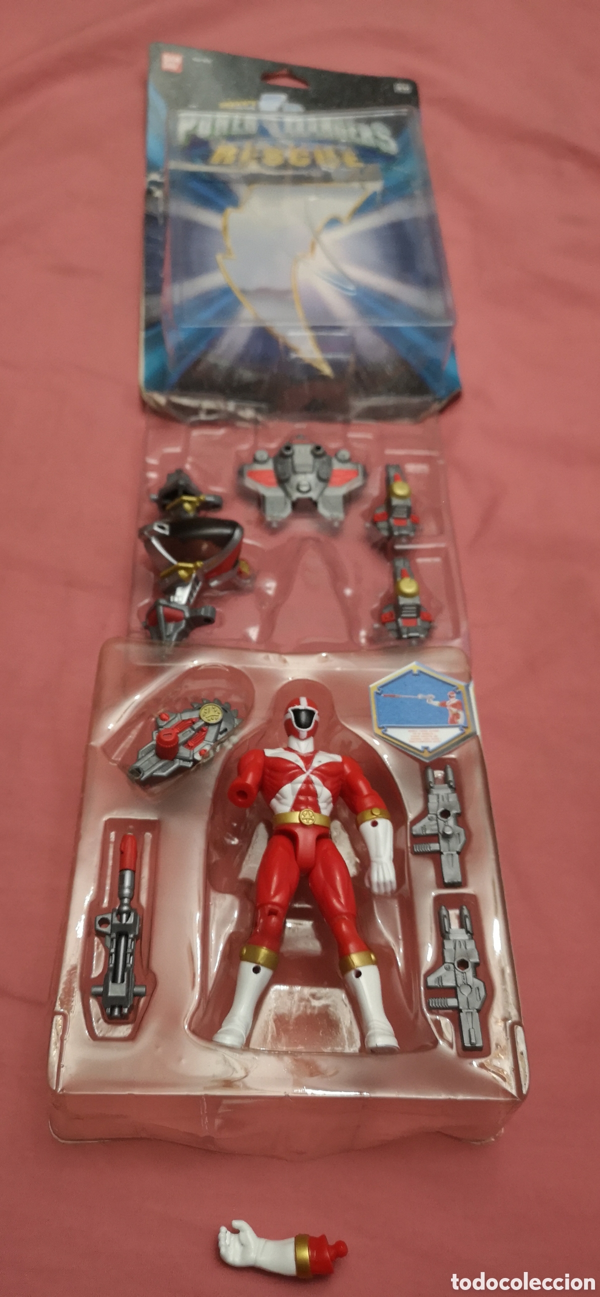 Figuras y Mu&ntilde;ecos Power Rangers: Power Rangers Lightspeed Rescue. RED 4471. BLISTER ABIERTO. SE SALE UN BRAZO. 2001 Saban. Bandai.