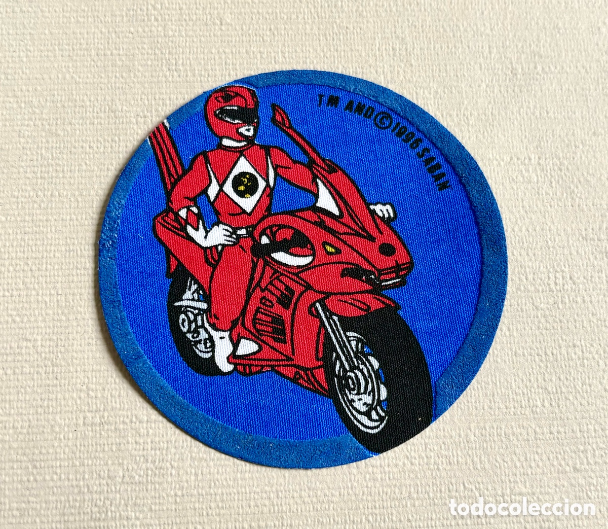 Figuras y Mu&ntilde;ecos Power Rangers: Parche Power Rangers Rojo en Moto 1996 - Vintage Deadstock - Saban