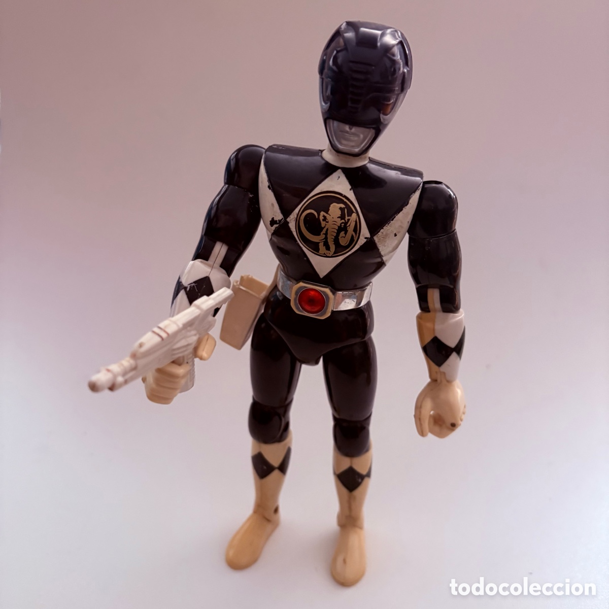 Figuras y Mu&ntilde;ecos Power Rangers: Figura mu&ntilde;eco Power Rangers Negro 1993 Bandai 21 cm. ranger con arma / pistola
