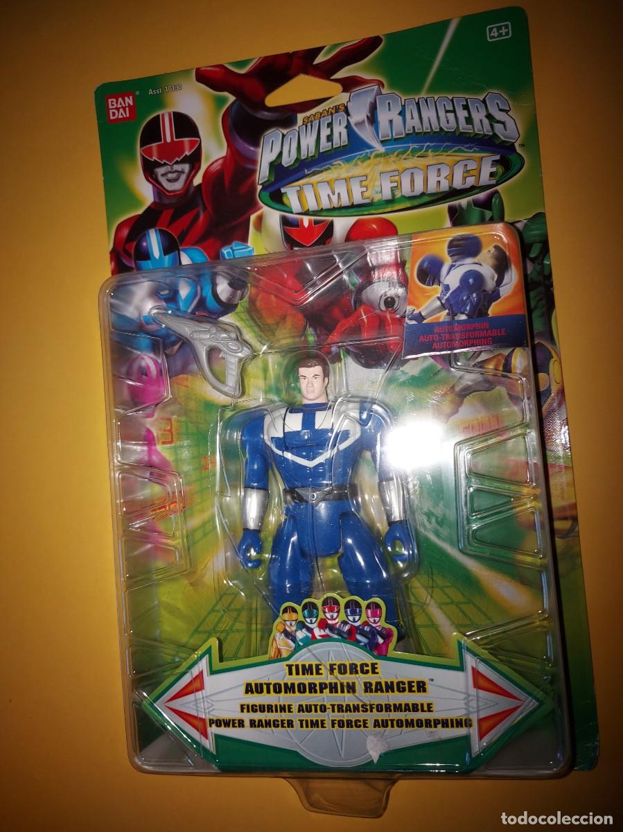 Figuras y mu&ntilde;ecos Power Rangers: POWER RANGERS TIME FORCE AUTO MORPHIN BLUE RANGER, BANDAI 2001