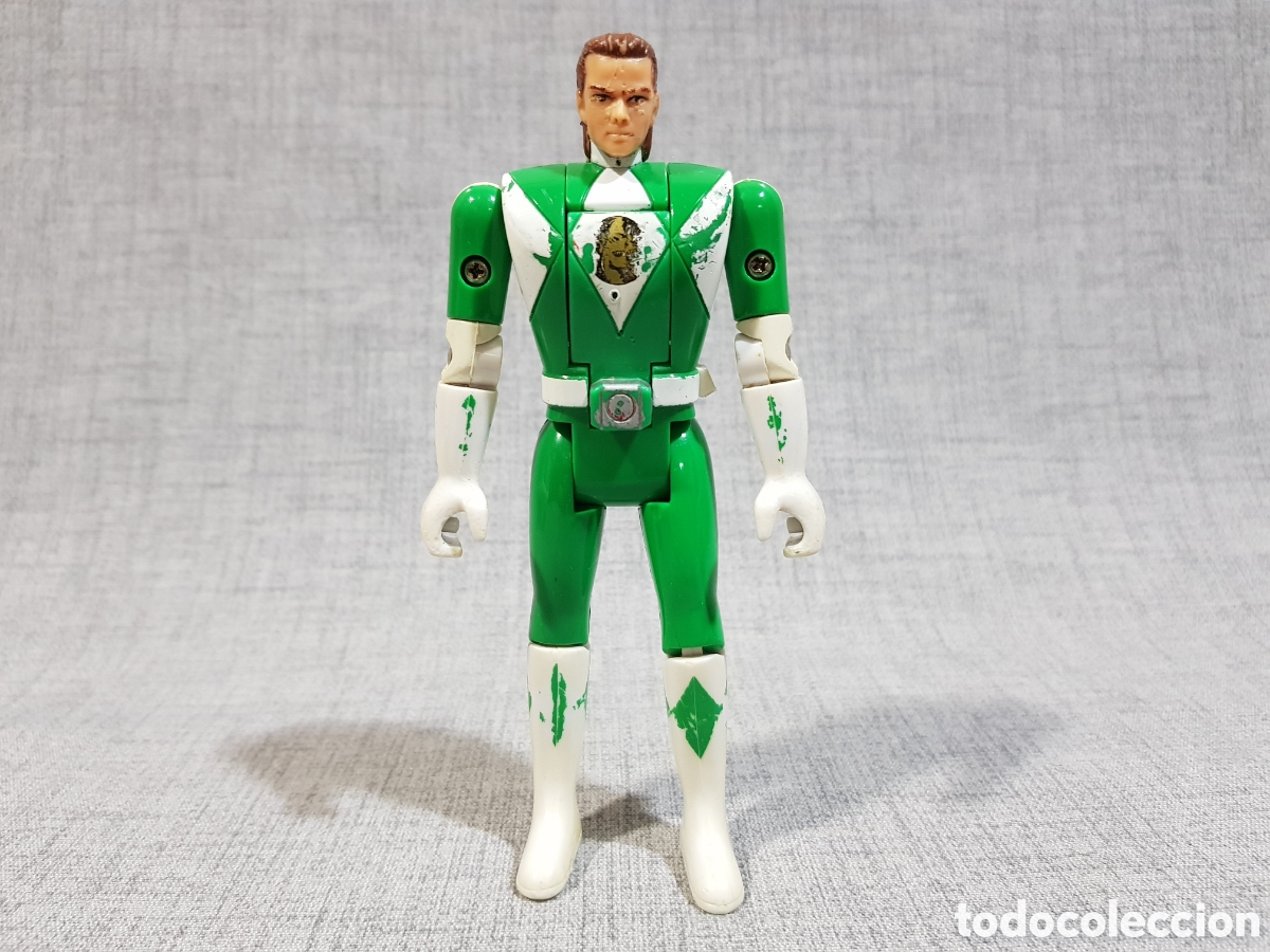 Figuras y mu&ntilde;ecos Power Rangers: FIGURA POWER RANGERS VERDE CON CABEZA MOVIBLE GIRATORIA. BANDAI 93 1993 A&Ntilde;OS 90
