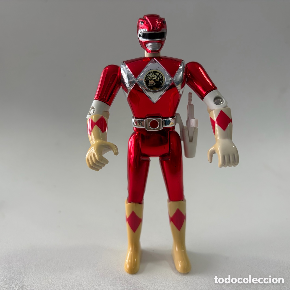 Figuras y mu&ntilde;ecos Power Rangers: Figura mu&ntilde;eco Red Ranger Power Rangers Movie Edition Bandai 1995 14 cm rojo metalizado cromado