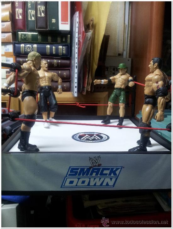 Figuras y mu&ntilde;ecos Pressing Catch: RING SMACKDOWN CON 4 LUCHADORES WWF - Foto 2