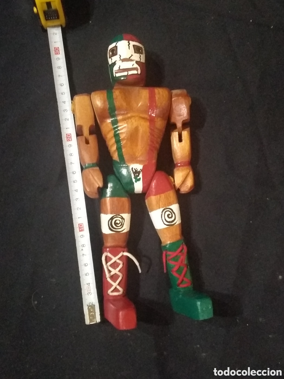 Figuras e Bonecos Pressing Catch: MUÑECO MADERA LUCHADOR MÉXICO LUCHA LIBRE - 29 cm alto.