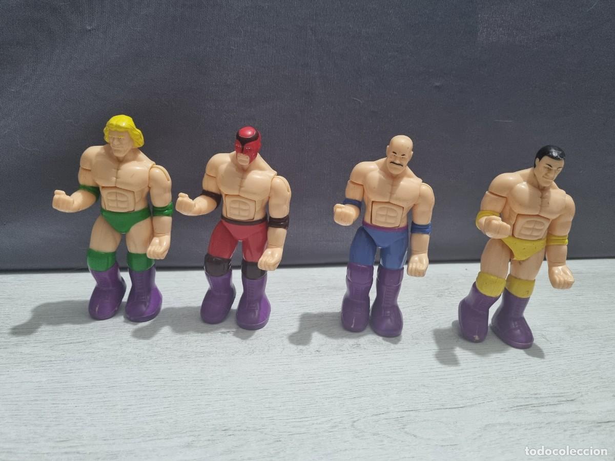 Figuras y mu&ntilde;ecos Pressing Catch: Lote de 4 luchadores tipo pressing catch - Foto 1
