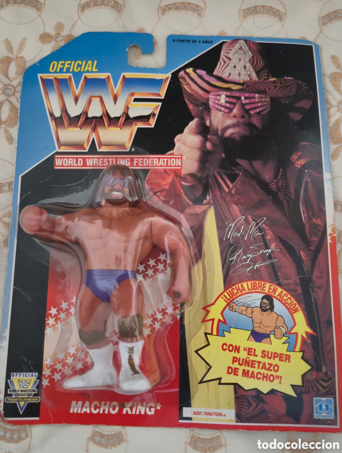 Figuras y Mu&ntilde;ecos Pressing Catch: Figura de luchador de pressing catch en blister: Macho King Hasbro A&ntilde;os 90 wwe wwf