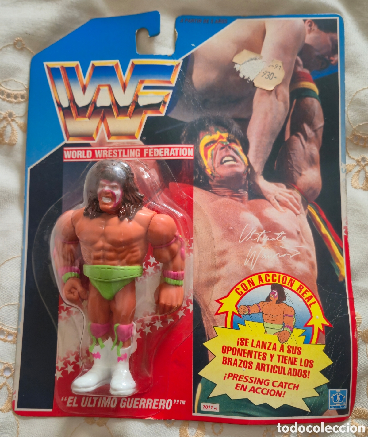 Figuras y Mu&ntilde;ecos Pressing Catch: Figura de luchador de pressing catch en blister: Ultimate warrior Hasbro A&ntilde;os 90 wwe wwf