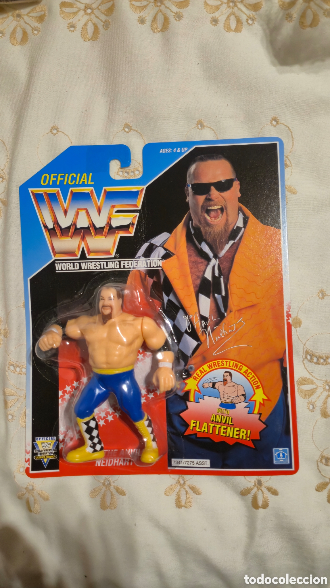 Figuren von Pressing Catch: Figura de luchador de pressing catch en su blister: Jim Anvil Neidhart Hasbro A&ntilde;os 90 wwe wwf