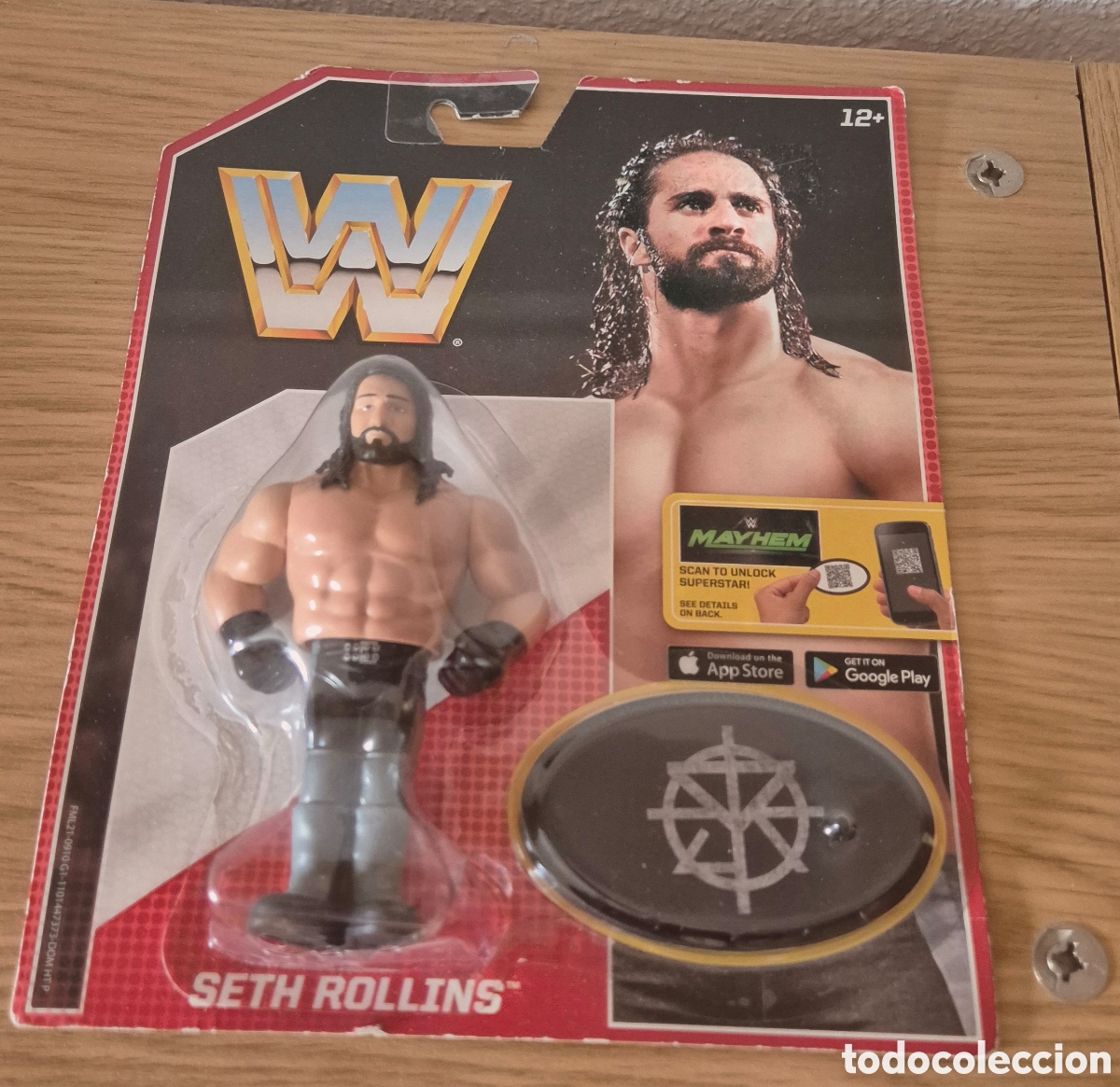 Figuras y Mu&ntilde;ecos Pressing Catch: Figura de luchador de pressing catch Seth Rollings en blister Retro de Mattel wwe wwf.