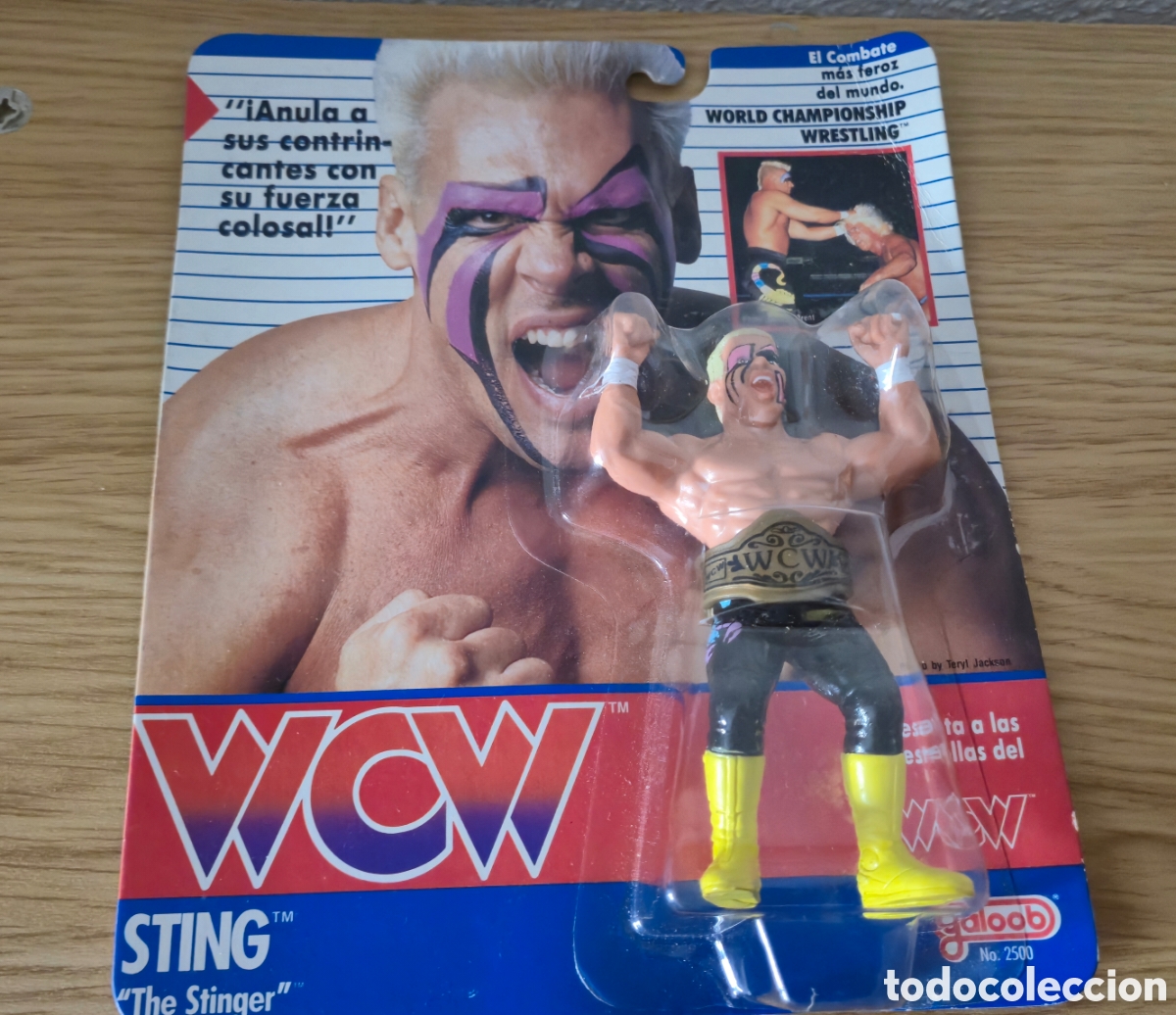 Figuras y Mu&ntilde;ecos Pressing Catch: Figura de luchador de pressing catch: Sting Galoob 1990 WCW wwe wwf. &Eacute;poca Motu, Gijoe,