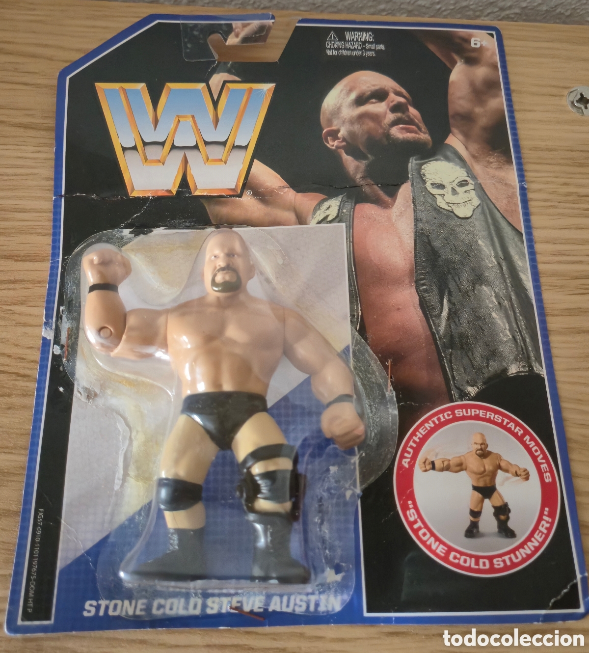 Figuras y Mu&ntilde;ecos Pressing Catch: Figura de luchador de pressing catch Stone Cold Steve Austin en blister Retro de Mattel wwe wwf.