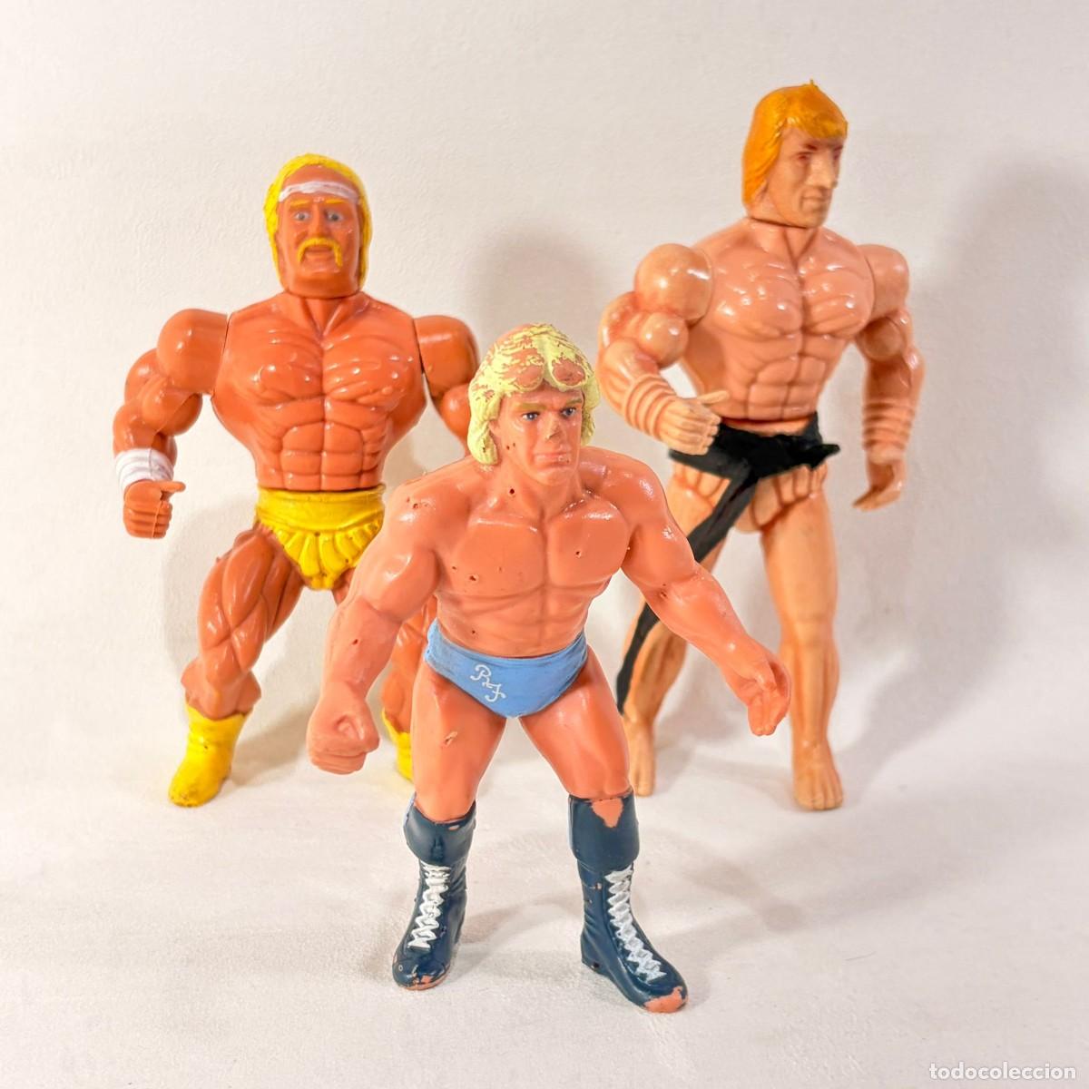 Figuras y Mu&ntilde;ecos Pressing Catch: LOTE 3 FIGURAS PRESSING CATCH - LUCHADORES - WWE - WWF - HULK HOGAN -