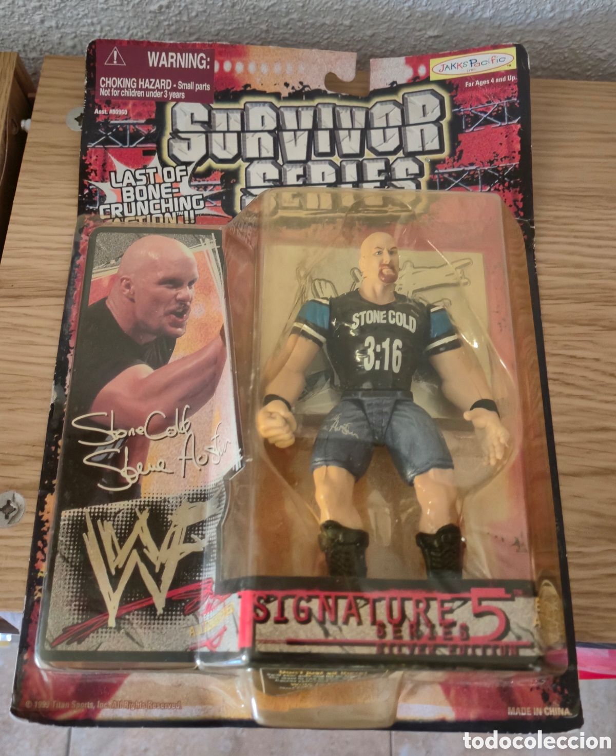 Figuras y Mu&ntilde;ecos Pressing Catch: Figura de luchador de pressing catch: Stone Cold Steve Austin Jakks Pacific 1999 WCW wwe wwf. &Eacute;poca