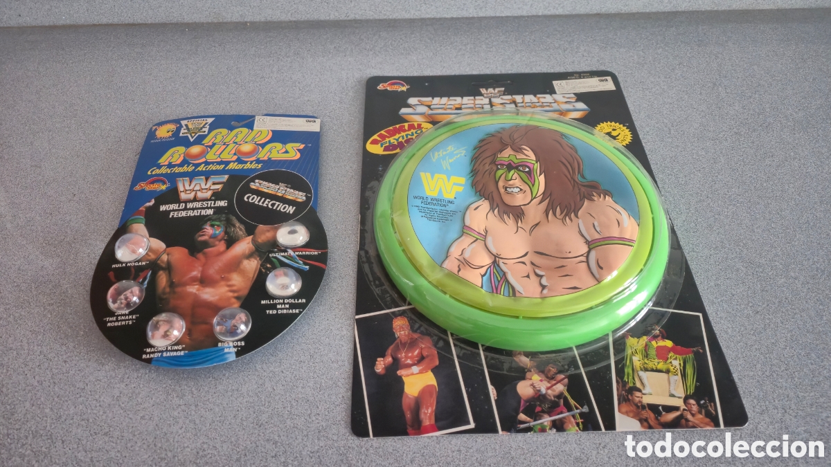 Figuras y Mu&ntilde;ecos Pressing Catch: Frisbee y canicas de wwf catct Ultimate warrior original a&ntilde;os 80 &Eacute;poca Gijoe, Wwf, catch, Masters.