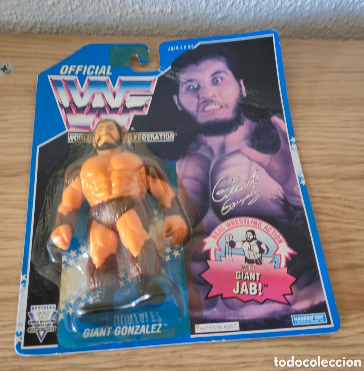 Figuras y Mu&ntilde;ecos Pressing Catch: Figura de luchador de pressing catch en blister Gigante Gonz&aacute;lez Hasbro A&ntilde;os 90 wwe wwf