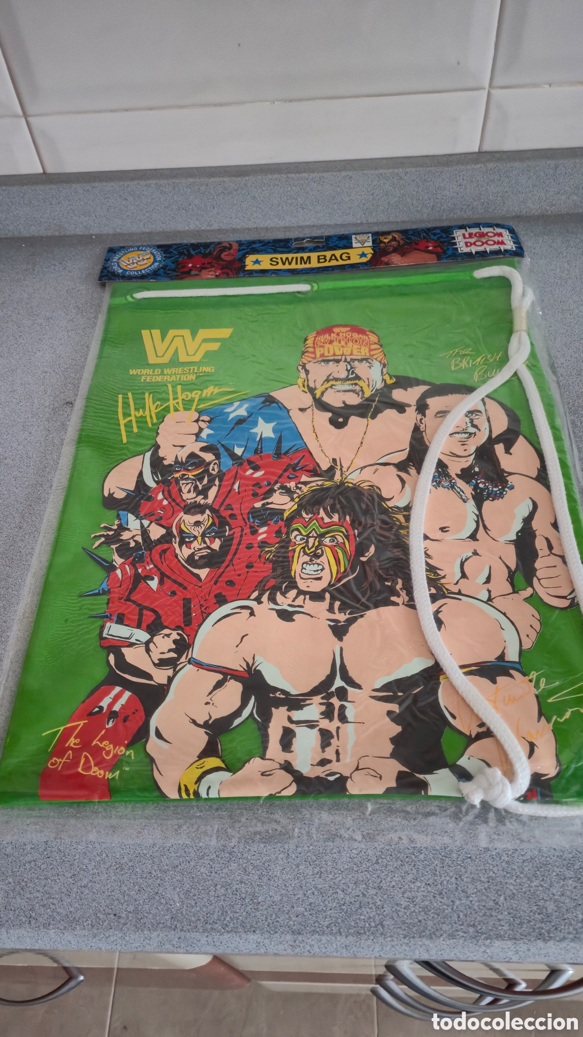 Figuras y Mu&ntilde;ecos Pressing Catch: Antigya bolsa de playa sin abrir catch Hulk Hogan Hulkmania wwe wwf wwe A&ntilde;os 90 original