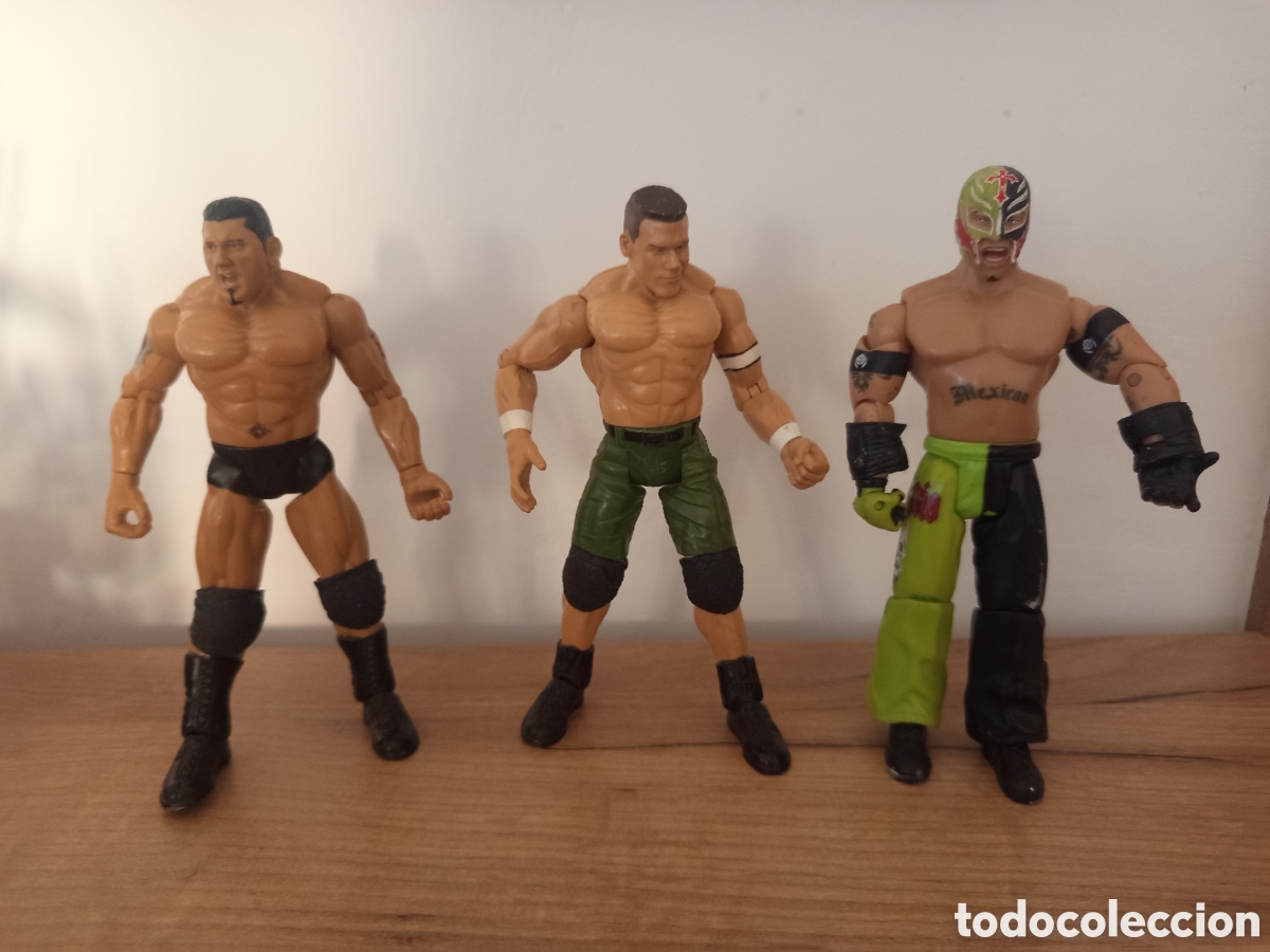 Figuras y Mu&ntilde;ecos Pressing Catch: ❇️ LOTE TRES FIGURAS WWE LUCHA LIBRE BATISTA JOHN CENA Y REY MISTERIO MEXICAN PACIFIC ❇️