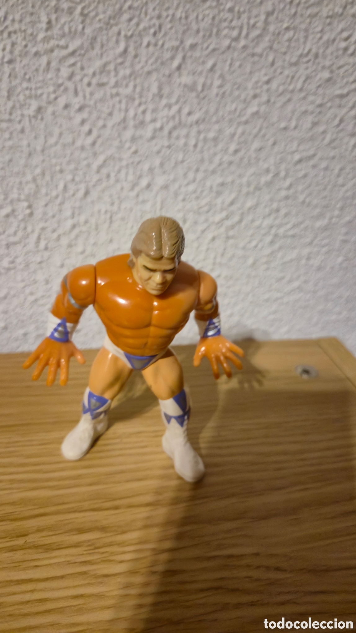 Figuras y mu&ntilde;ecos Pressing Catch: Antigua figura WWF Lex Luger de Hasbro. A&ntilde;os 90. Cara descolorida