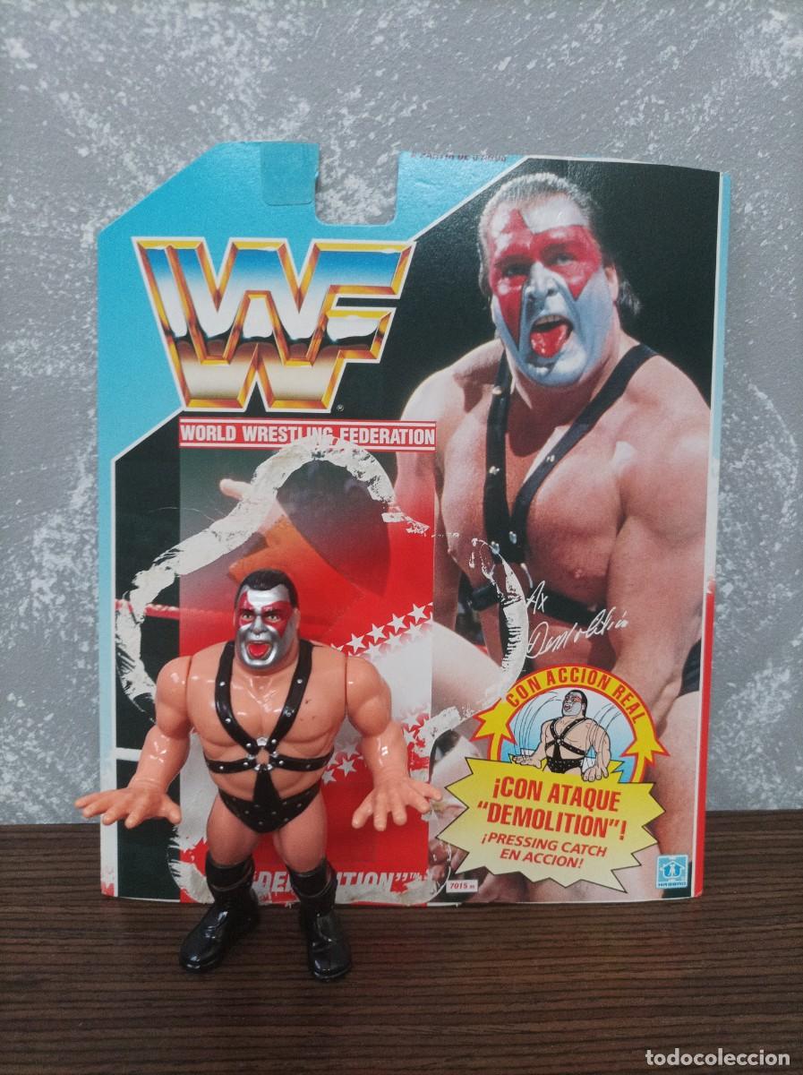 Figuras y mu&ntilde;ecos Pressing Catch: figura de accion +card pressing catch wwf ax demolition vintage a&ntilde;os 80