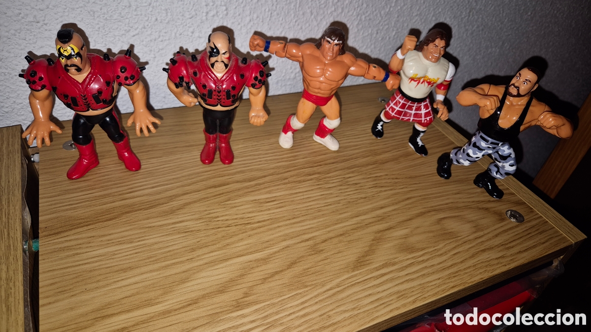 Figuras y mu&ntilde;ecos Pressing Catch: Lote de 5 figuras de lucha libre Pressing catch Hasbro Texas, Pipper, Sacamantecas