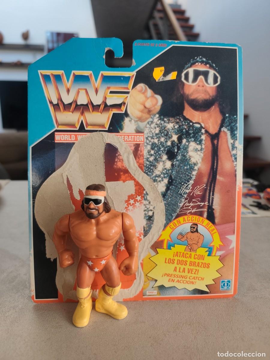 Figuras y mu&ntilde;ecos Pressing Catch: figura de accion +card pressing catch wwf macho king vintage a&ntilde;os 80