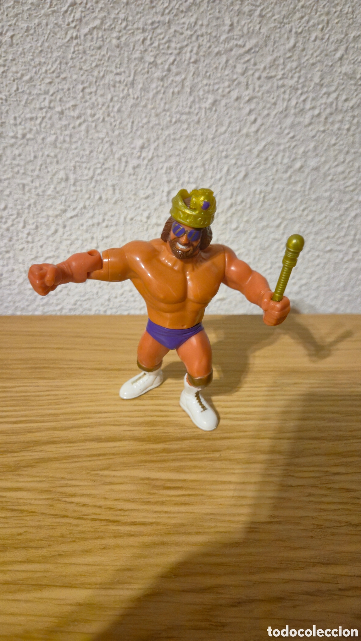 Figuras y mu&ntilde;ecos Pressing Catch: Figura de catch Macho King con cetro y corona Hasbro. A&ntilde;os 90. Wrestler wrestling wwe wwf