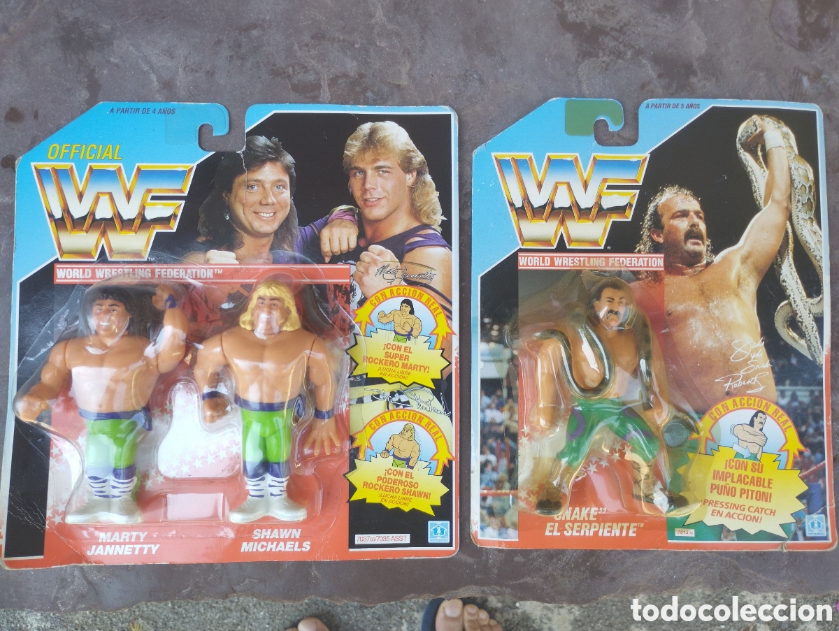 Figuras y mu&ntilde;ecos Pressing Catch: Lotazo snake man rockeros Wwf pressing katch versi&oacute;n espa&ntilde;ola vintage hasbro bl&iacute;ster Hulk hogan