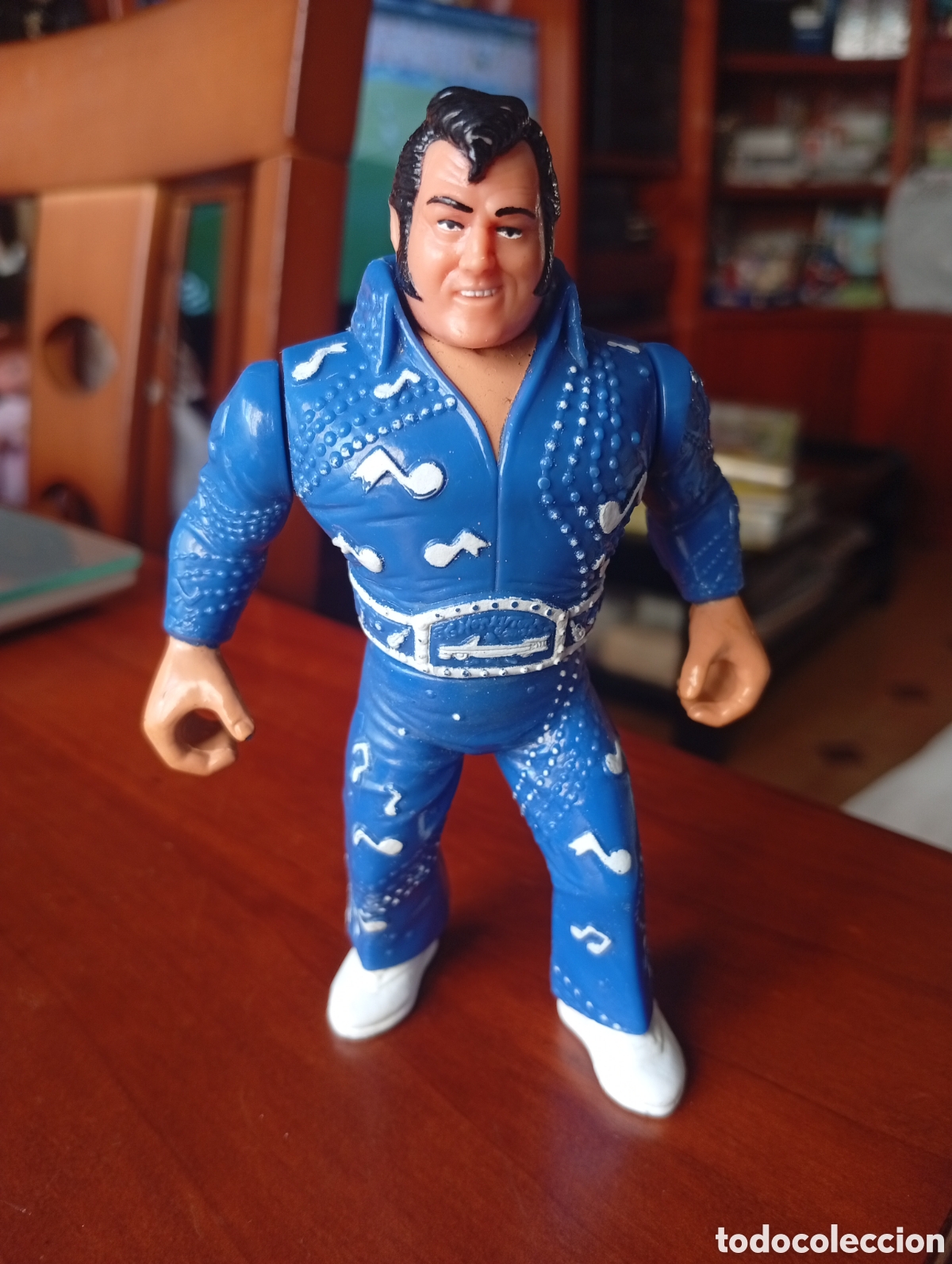 Figuras y mu&ntilde;ecos Pressing Catch: MU&Ntilde;ECO PRESSING CATCH ELVIS HONKY TONK MAN WWF WWE, HASBRO 1991. FUNCIONANDO