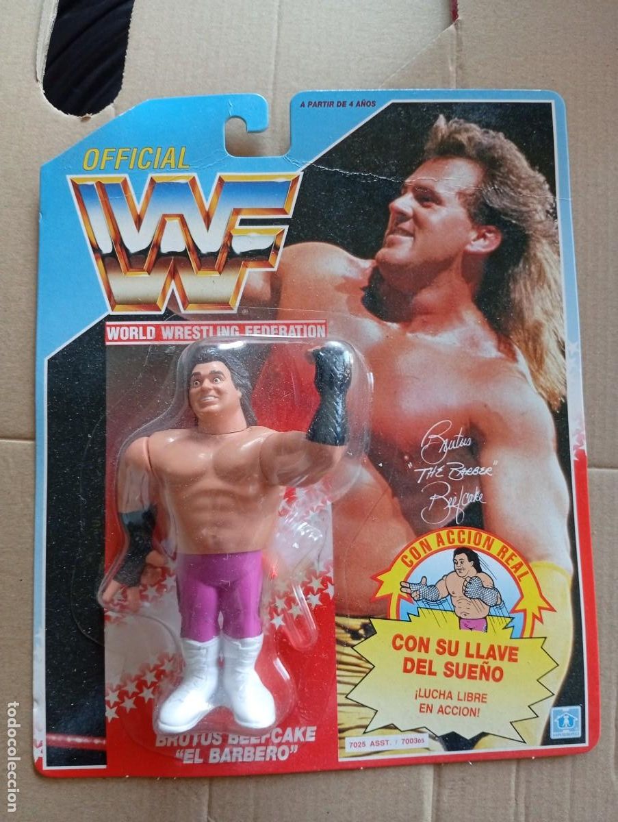 Figuras y mu&ntilde;ecos Pressing Catch: FIGURA WWF - BRUTUS BEEFCAKE EL BARBERO A ESTRENAR de Hasbro a&ntilde;o 1991 vintage*