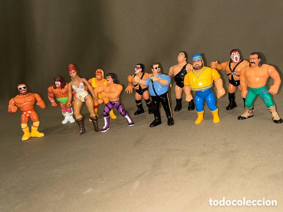 Figuras y mu&ntilde;ecos Pressing Catch: LOTE DE 11 FIGURAS LUCHADORES PRESSING CATCH WWF LUCHA LIBRE ORIGINALES TODAS DE TITAN SPORTS HASBRO