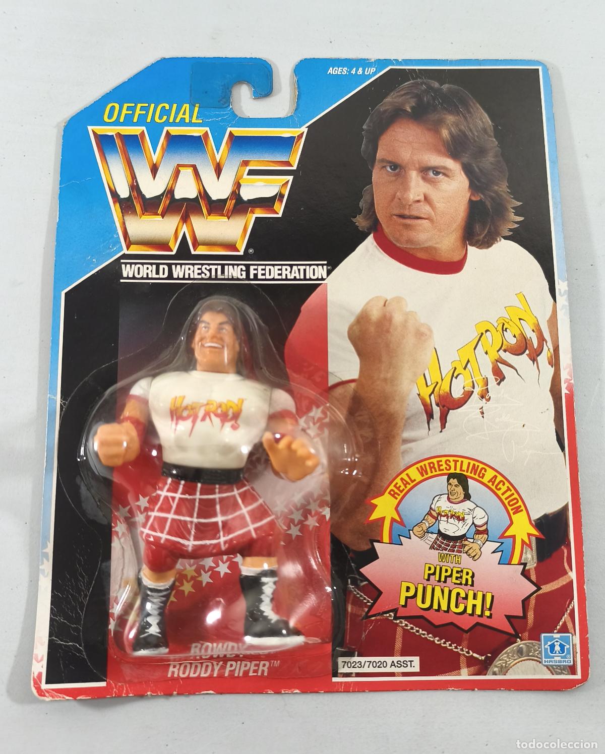 Figuras y mu&ntilde;ecos Pressing Catch: FIGURA WWF, RODDY PIPER EL GAITERO, DE HASBRO, A&Ntilde;O 1991, EN BLISTER. CC