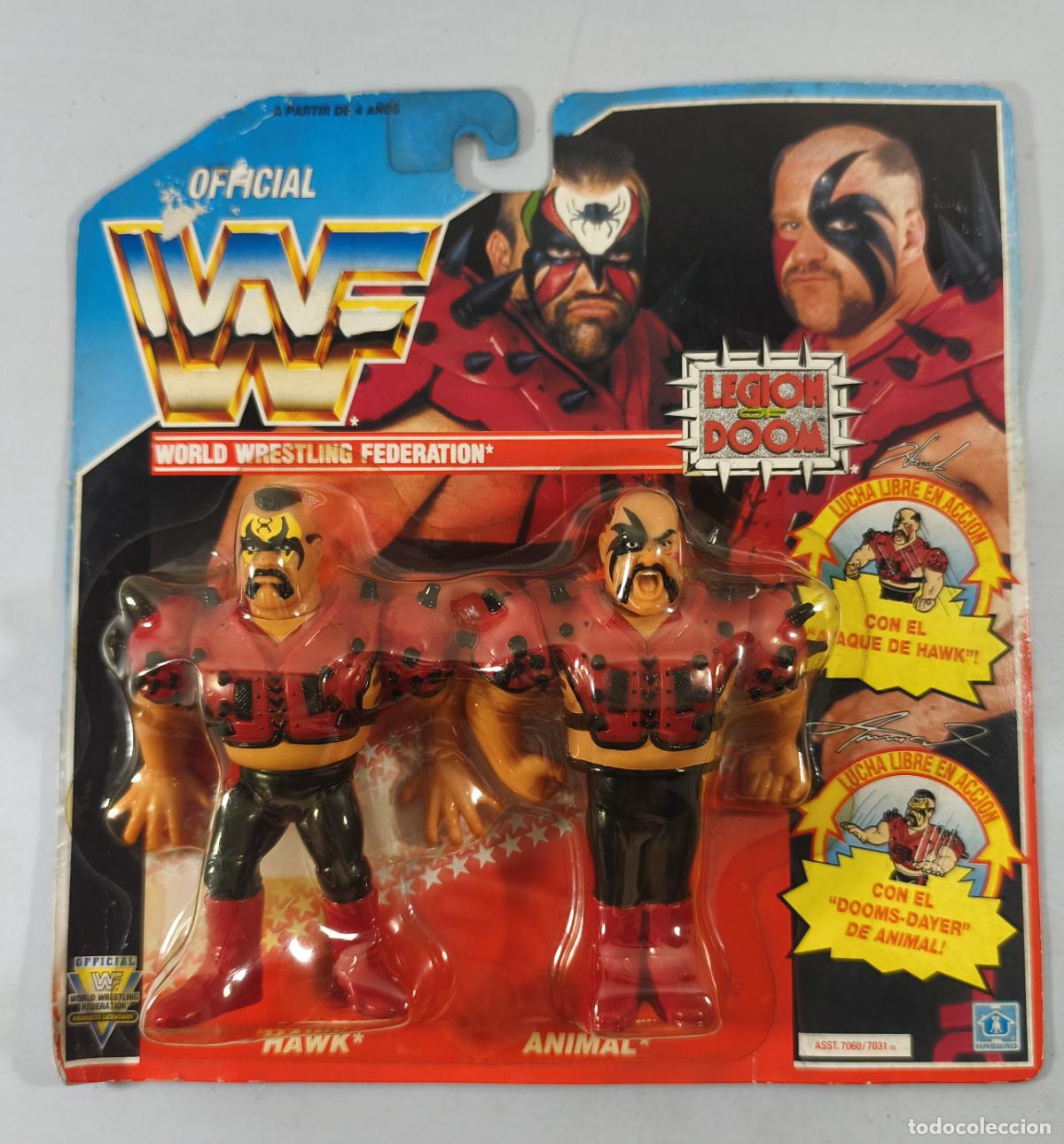 Figuras y mu&ntilde;ecos Pressing Catch: WWF LEGION OF DOOM, LOS MALDITOS HAKW Y ANIMAL, DE HASBRO, A&Ntilde;O 1991, EN BLISTER. CC