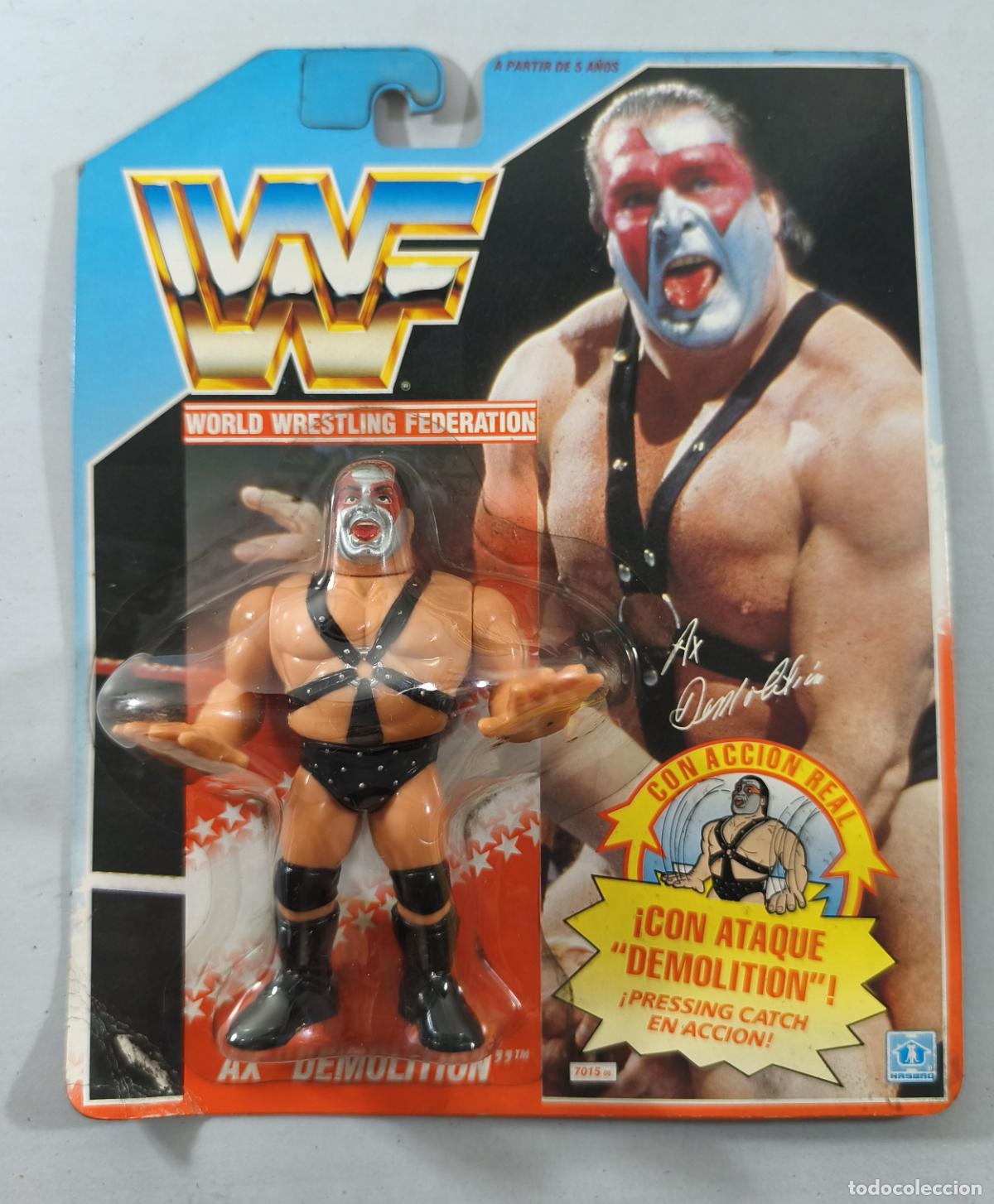 Figuras y mu&ntilde;ecos Pressing Catch: FIGURA WWF AX DEMOLITION, DE HASBRO, A&Ntilde;O 1990, EN BLISTER. CC