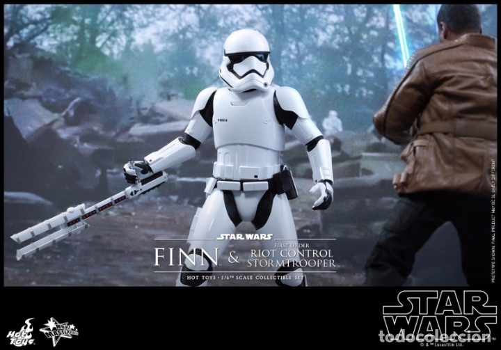 Figuras y Muñecos Star Wars: Hot Toys Star Wars Episodio 7 doble pack Finn & First Order Riot control Stormtrooper - Foto 2 - 150013350