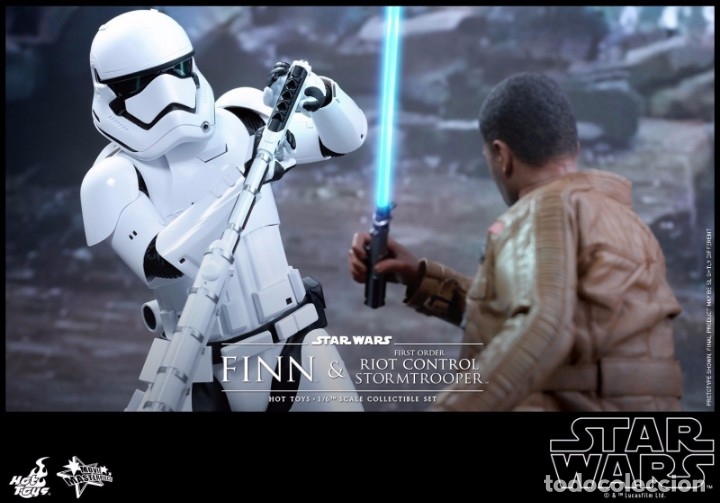 Figuras y Muñecos Star Wars: Hot Toys Star Wars Episodio 7 doble pack Finn & First Order Riot control Stormtrooper - Foto 3 - 150013350