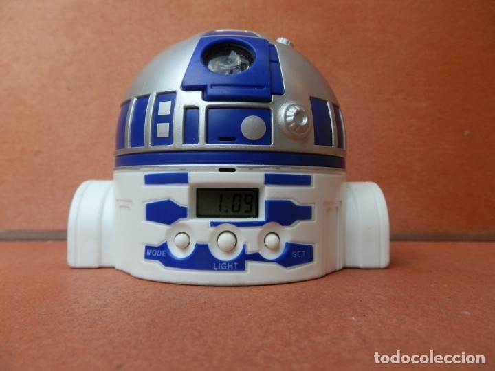 Figures and Dolls Star Wars: R2D2 RELOJ DESPERTADOR. PROYECTA LA HORA. STAR WARS COLA-CAO. FUNCIONANDO. LUCASFILM