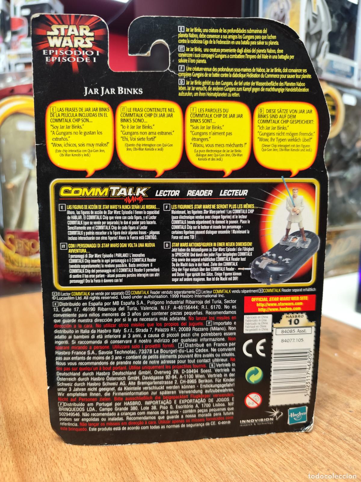 Figuras y mu&ntilde;ecos Star Wars: Hasbro Star Wars Ep1 Phantom Menace Commtalk Tarro Binks - Foto 2