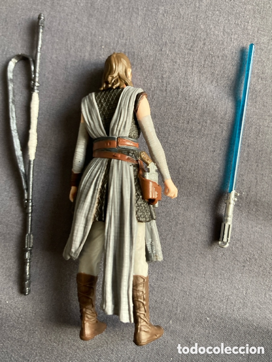 Figuras y mu&ntilde;ecos Star Wars: Star Wars Rey 9cm usada con armas - Foto 2