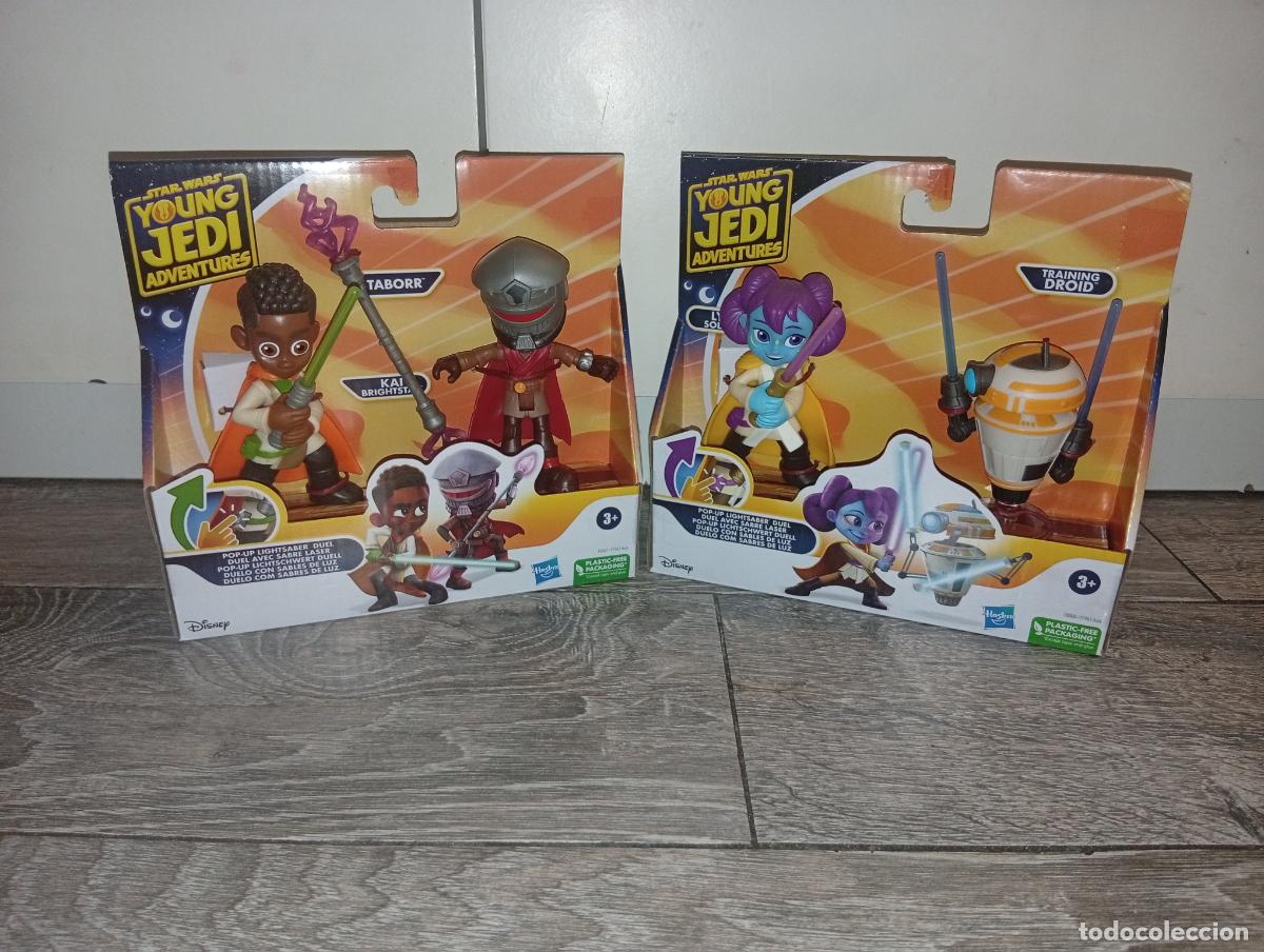 Figuras y Mu&ntilde;ecos Star Wars: Pack doble figuras Star Wars Young Jedi Adventures LYS Solay & Training Droid Taborr vs Kai Bright