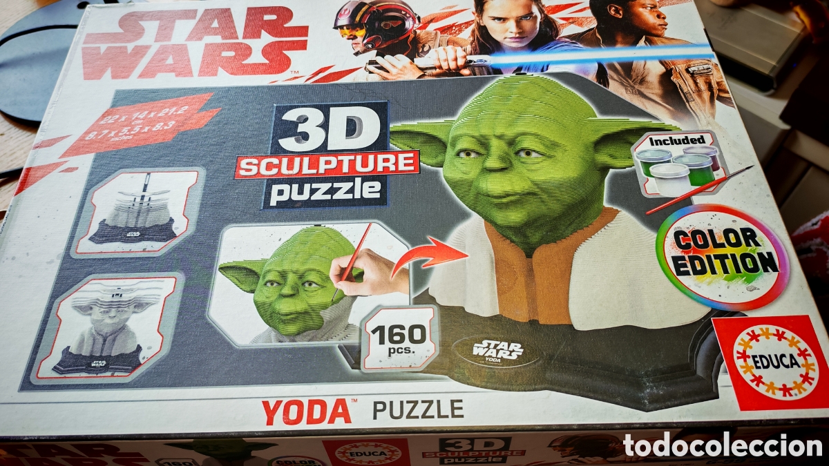 Figuras y Mu&ntilde;ecos Star Wars: Star Wars, Caja de puzzle 3D Yoda vacia.