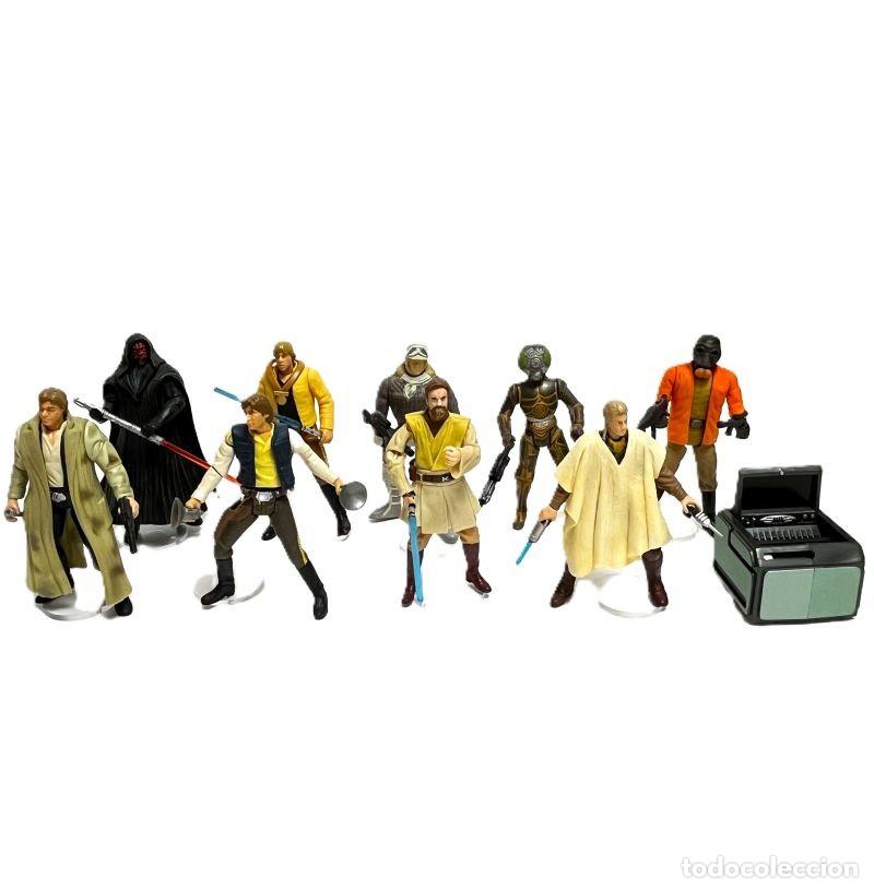 Figuras y Mu&ntilde;ecos Star Wars: SET 9 FIGURAS ACCI&Oacute;N STAR WARS HASBRO KENNER HAN SOLO ANAKIN OBI-WAN PONDA BABA 4LOM DARTH MAUL-LOM