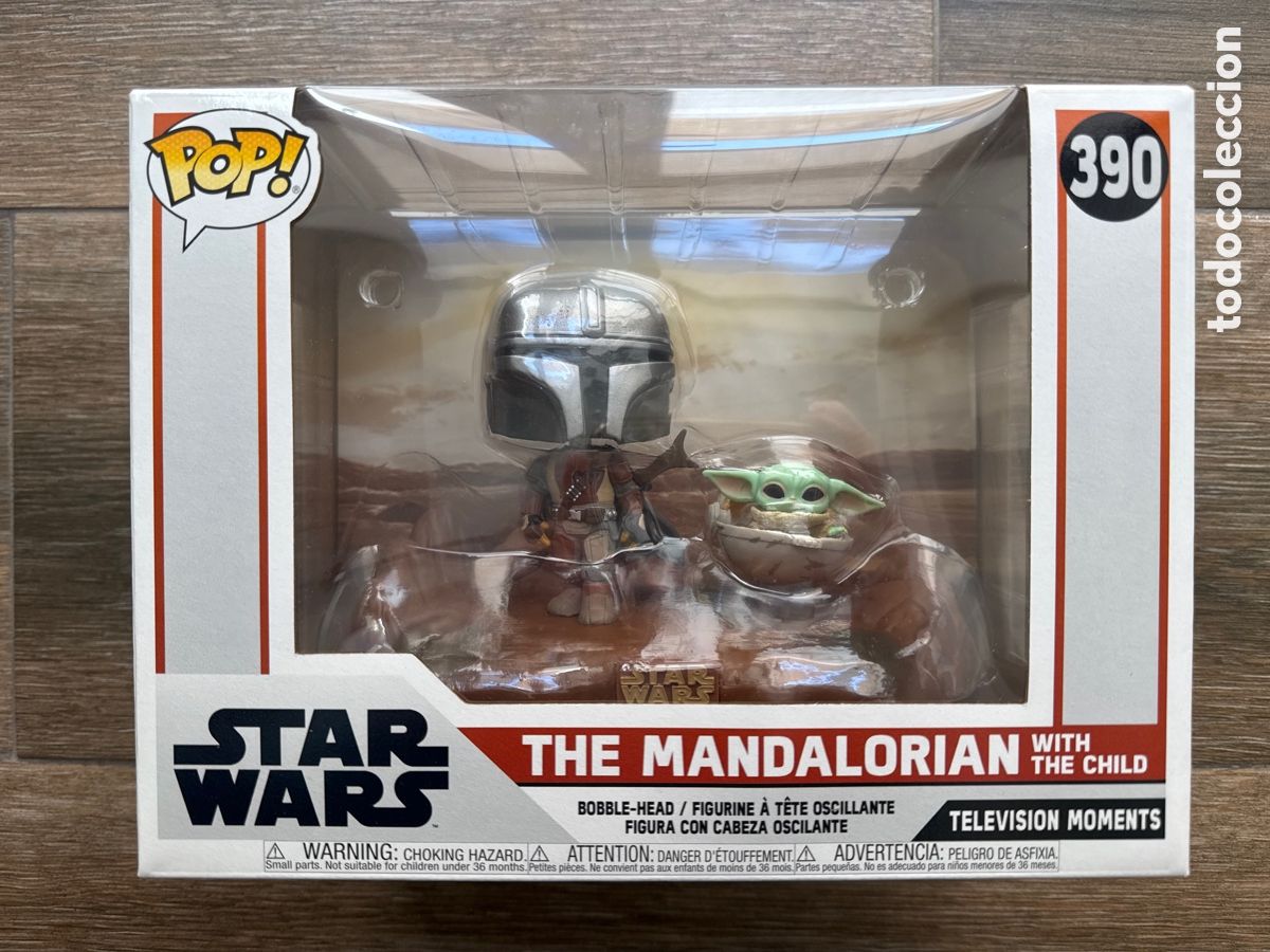 Figuras y Mu&ntilde;ecos Star Wars: Figura The Mandalorian with The Child Grogu Star Wars Television Moments POP Funko 390