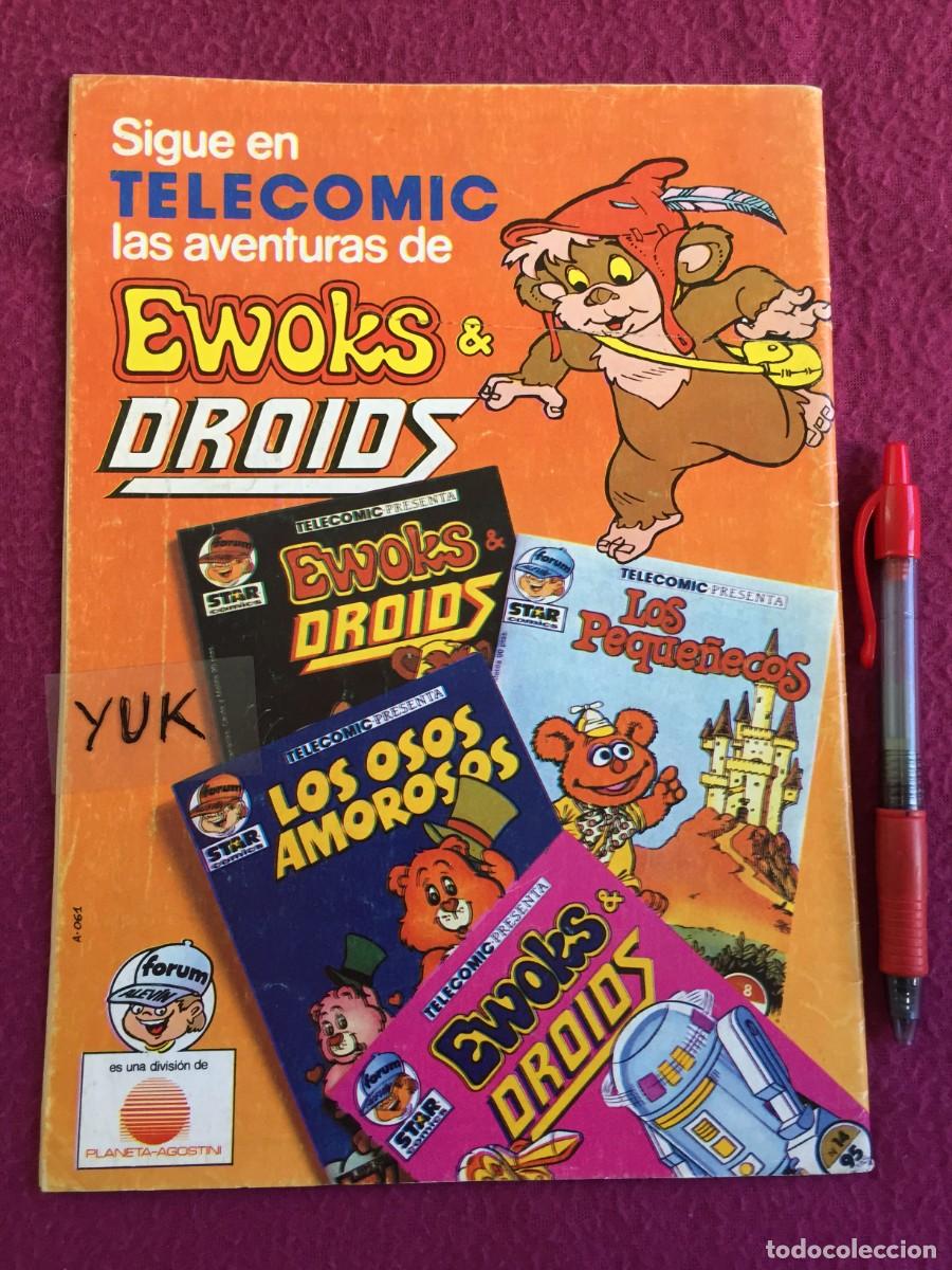 Figuras y Mu&ntilde;ecos Star Wars: HOJA DE PUBLICIDAD DE COMICS DE STAR WARS - TELECOMIC EWOKS DROIDS - TRASERA CON SPIDERMAN