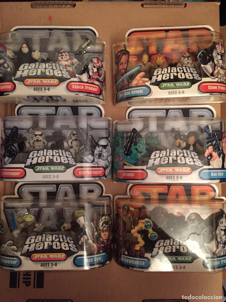 Figuras y Mu&ntilde;ecos Star Wars: Lote figuras mu&ntilde;ecos Star wars Galactic Heroes - marca Hasbro (pvc comic spain panini comansi)