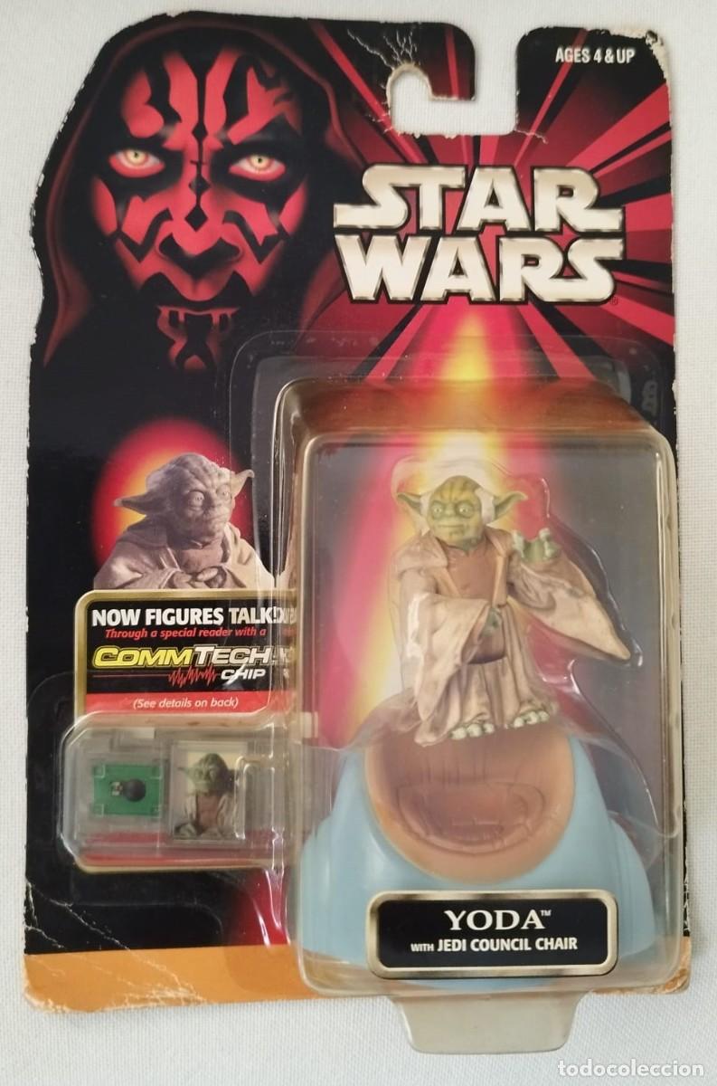 Figure e Bambolotti Star Wars: 0029-2-2-1 STAR WARS.EPISODIO I.**YODA**.COMMTECH CHIP.BLISTER SIN ABRIR.HASBRO.TOMY.1998