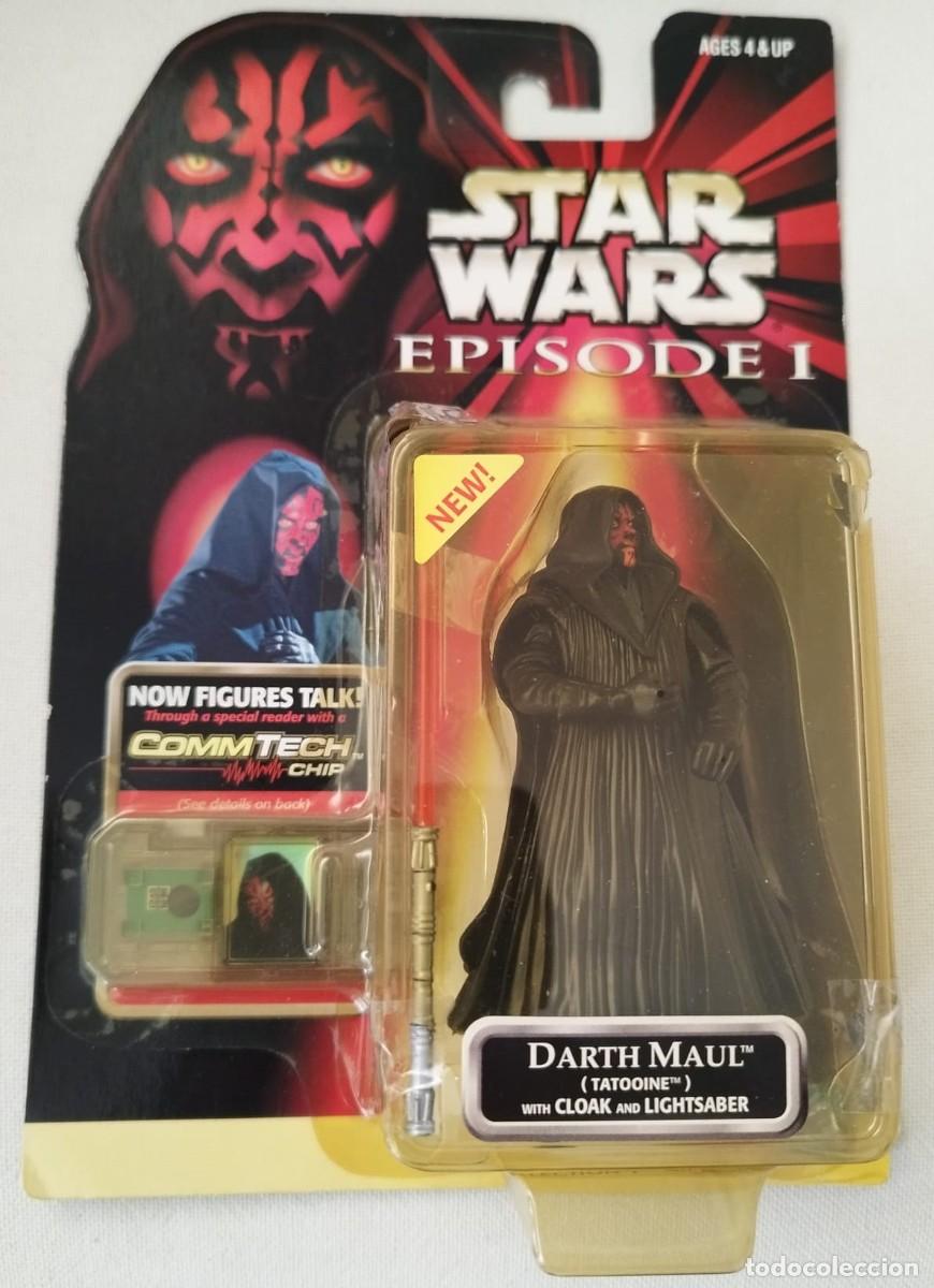 Figuras y Mu&ntilde;ecos Star Wars: 0075-2-2-1 STAR WARS.EPISODIO I.**DARTH MAUL**.COMMTECH CHIP.BLISTER SIN ABRIR.HASBRO.TOMY.1998